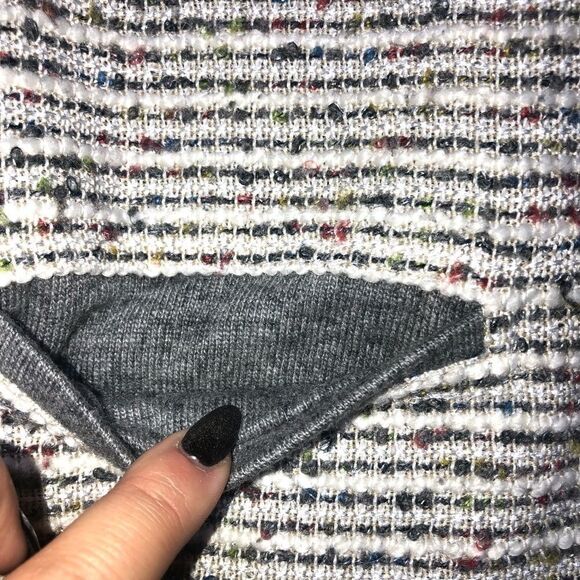 J. Crew Gray and White Crew Neck Sweater - Picture 3 of 7